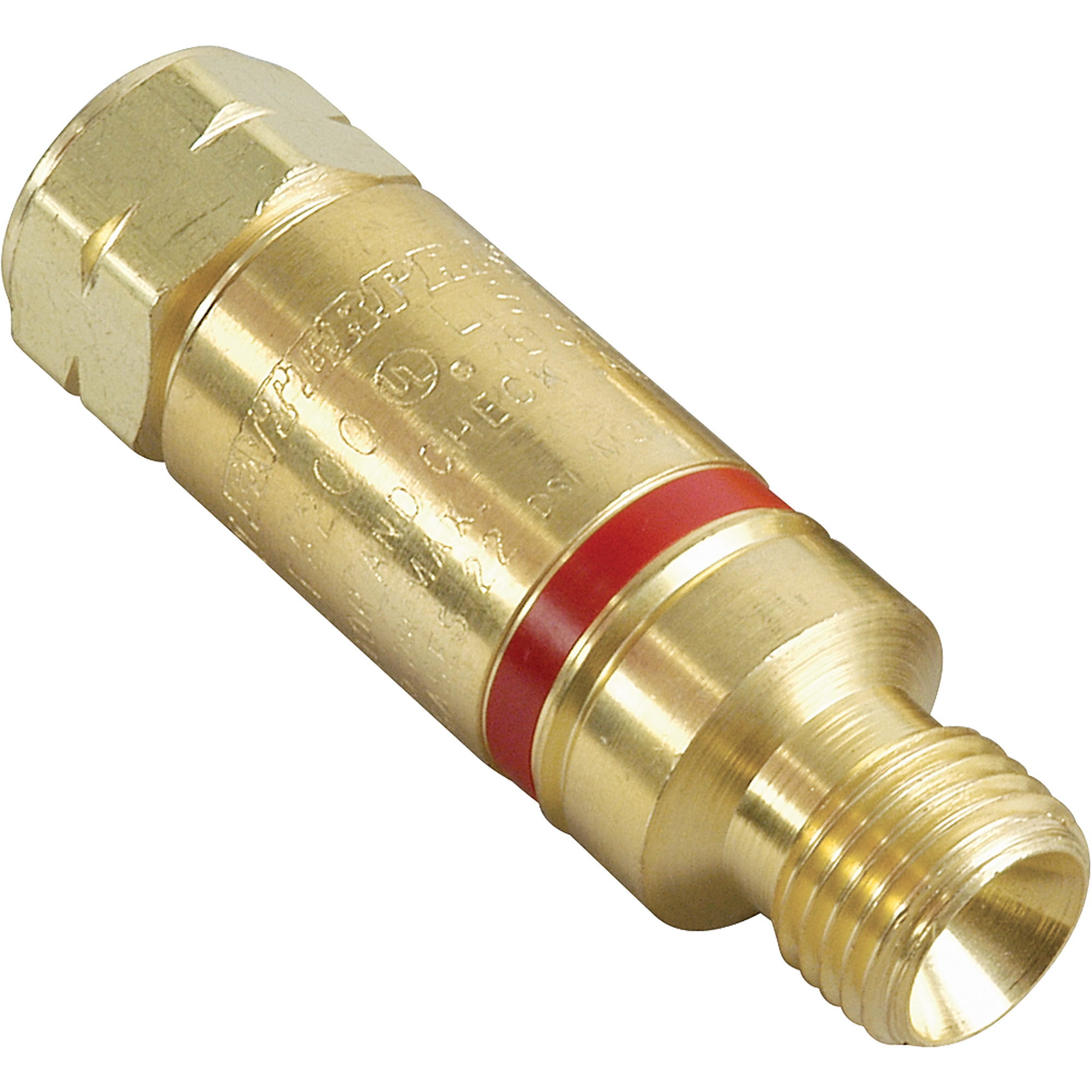 Antiretours pare-flammes - Oxy/gaz combustibles, Gaz combustibles (rouge)/Oxygène (vert), Style pour adapteur de détendeur