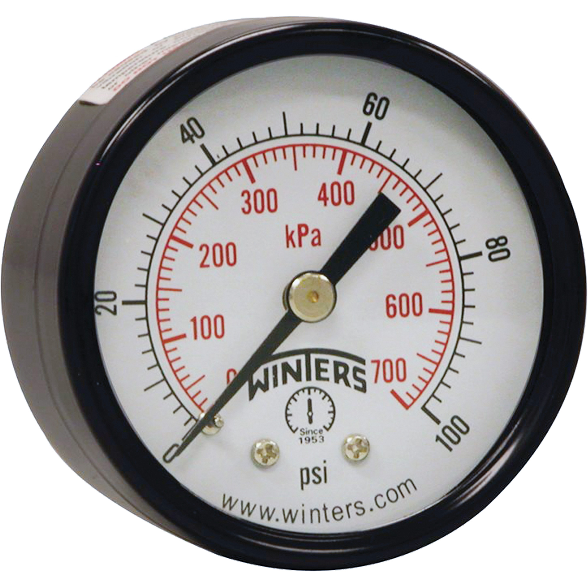 Manomètre économique, 2", 0 - 160 psi, Fixation arrière, Analogique