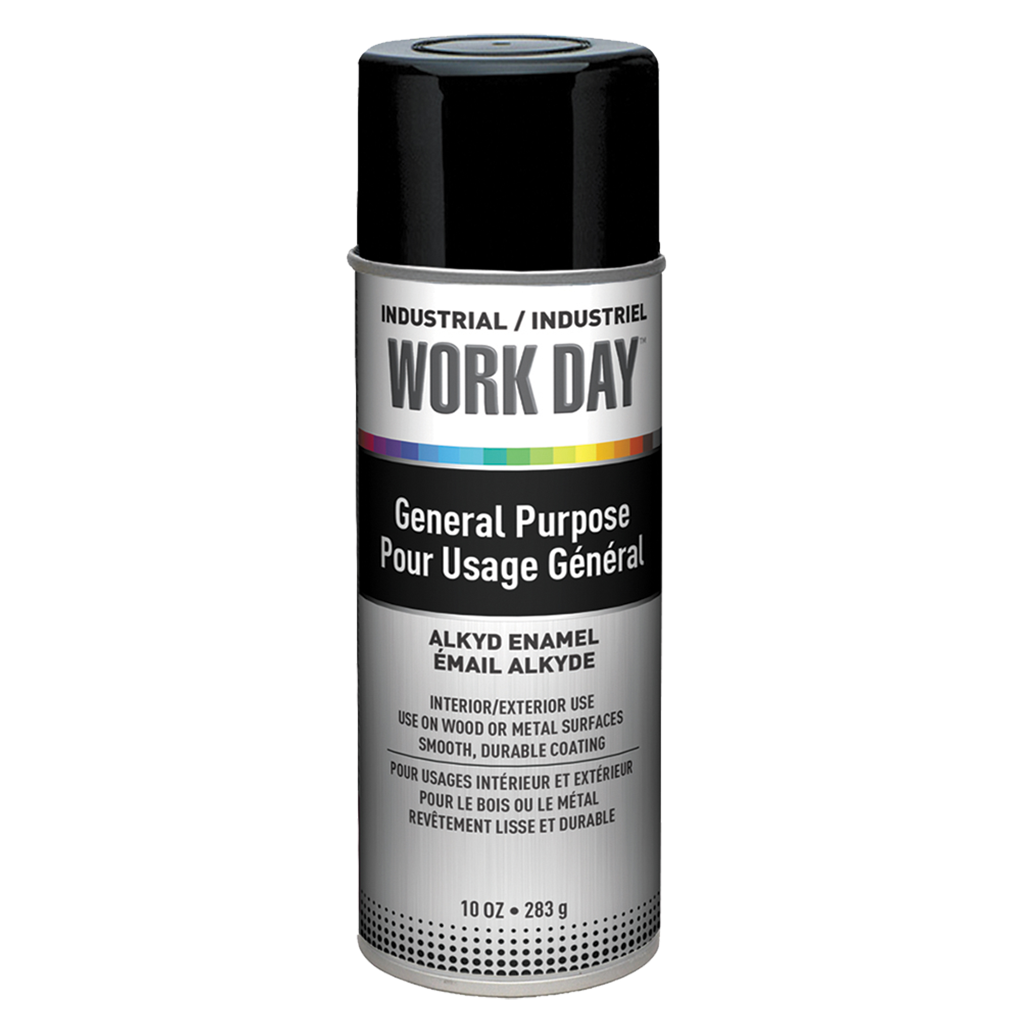 Peinture industrielle Work DayMC, Noir, Brillant, 10 oz, Canette aérosol