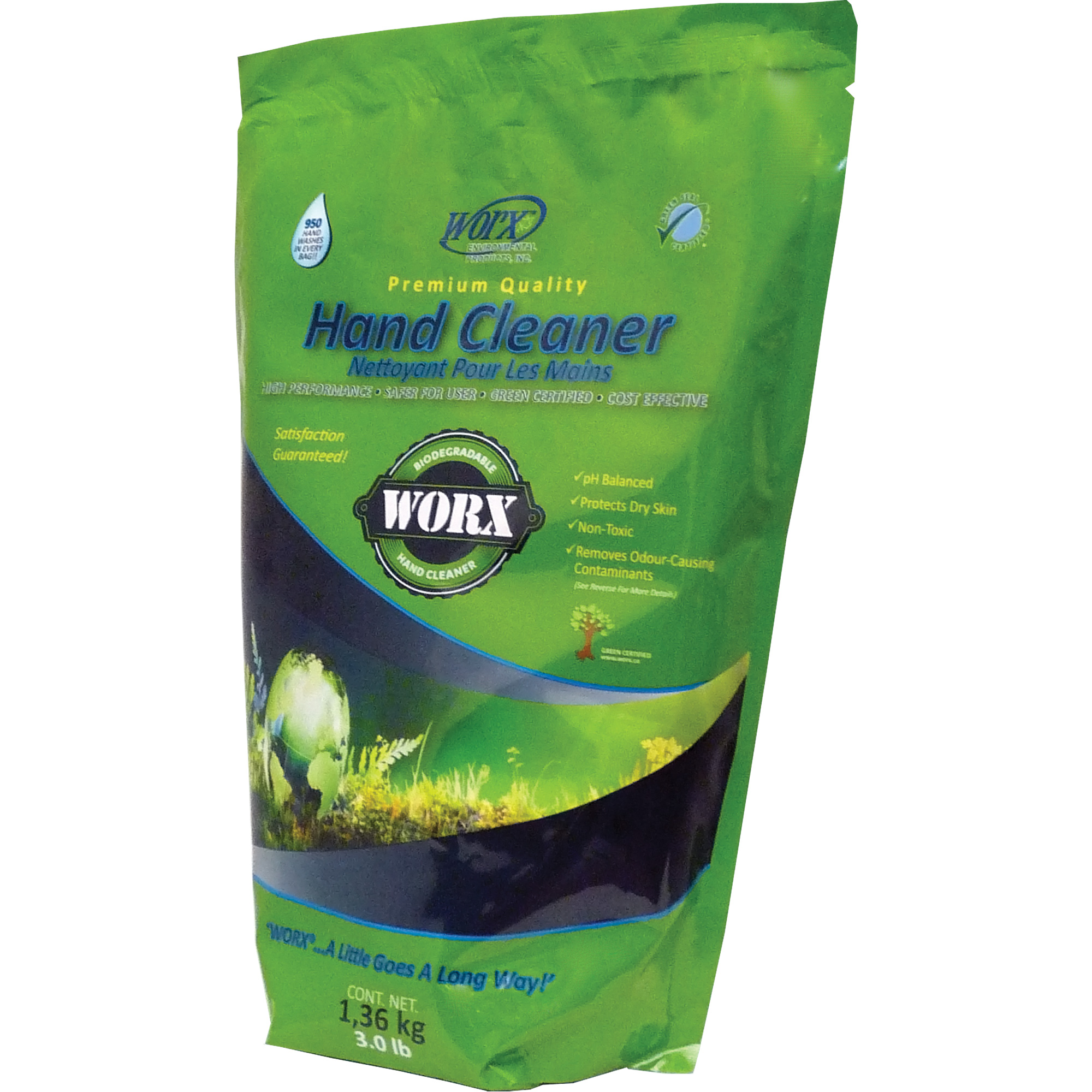 Nettoyant pour les mains biodégradable, Poudre, 3 lb, Recharge, Parfumé