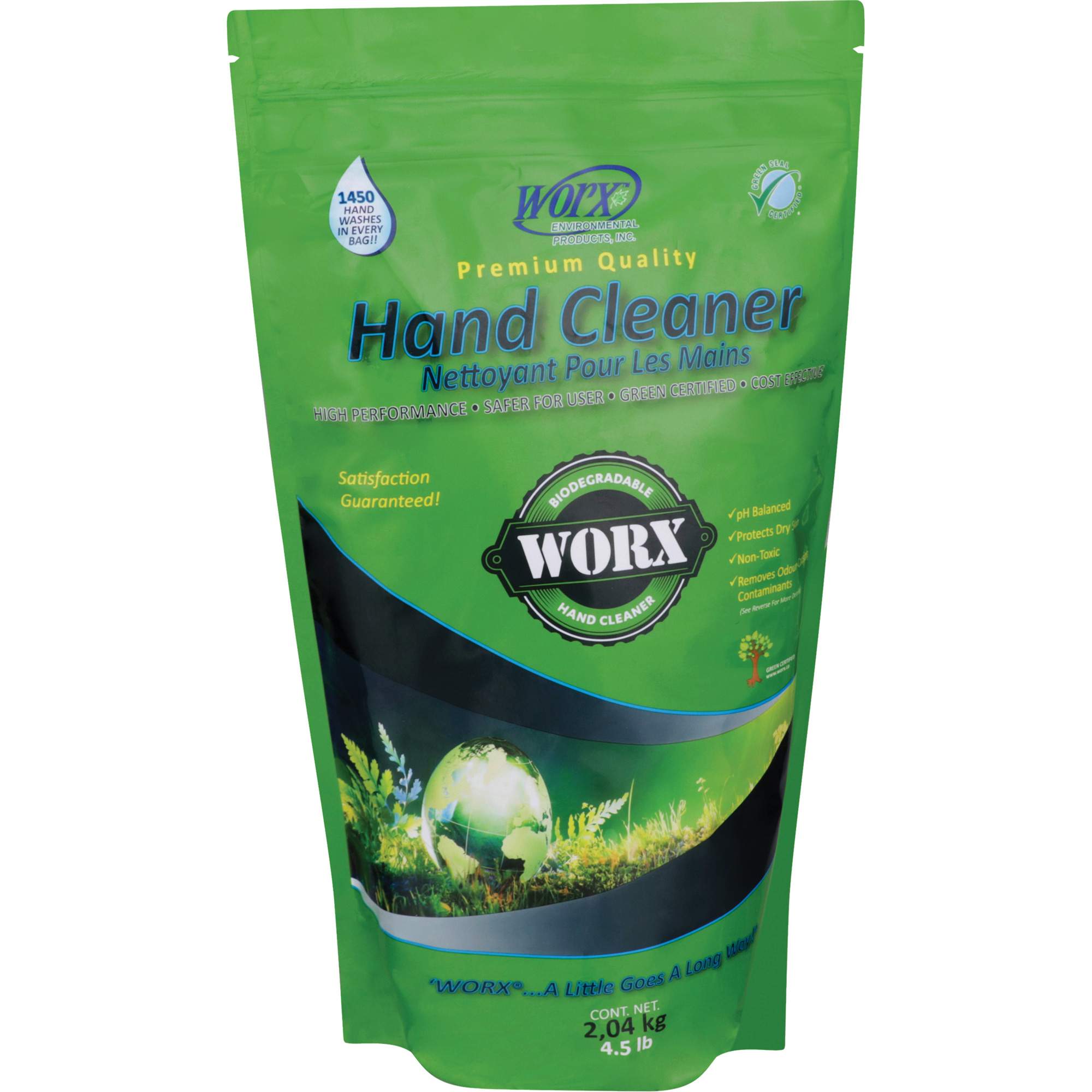 Nettoyant pour les mains biodégradable, Poudre, 4,5 lb, Pochette, Sans parfum