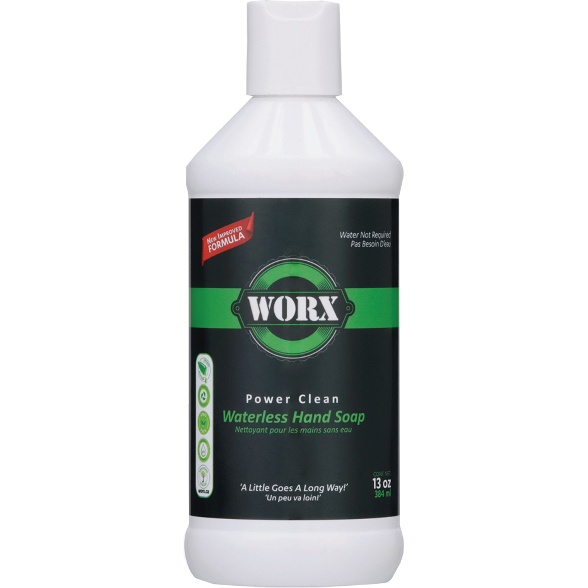 Savon pour les mains sans eau Power Clean, Liquide, 384 ml, Sans parfum