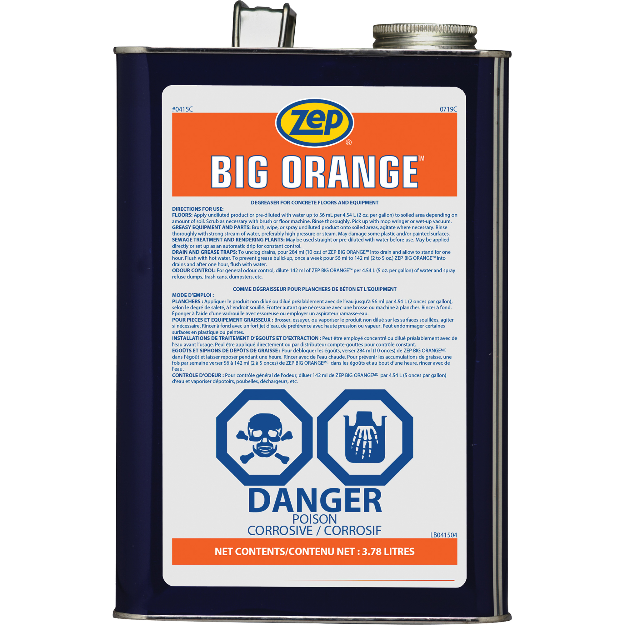 Dégraissant industriel aux agrumes Big Orange, 3,78 L