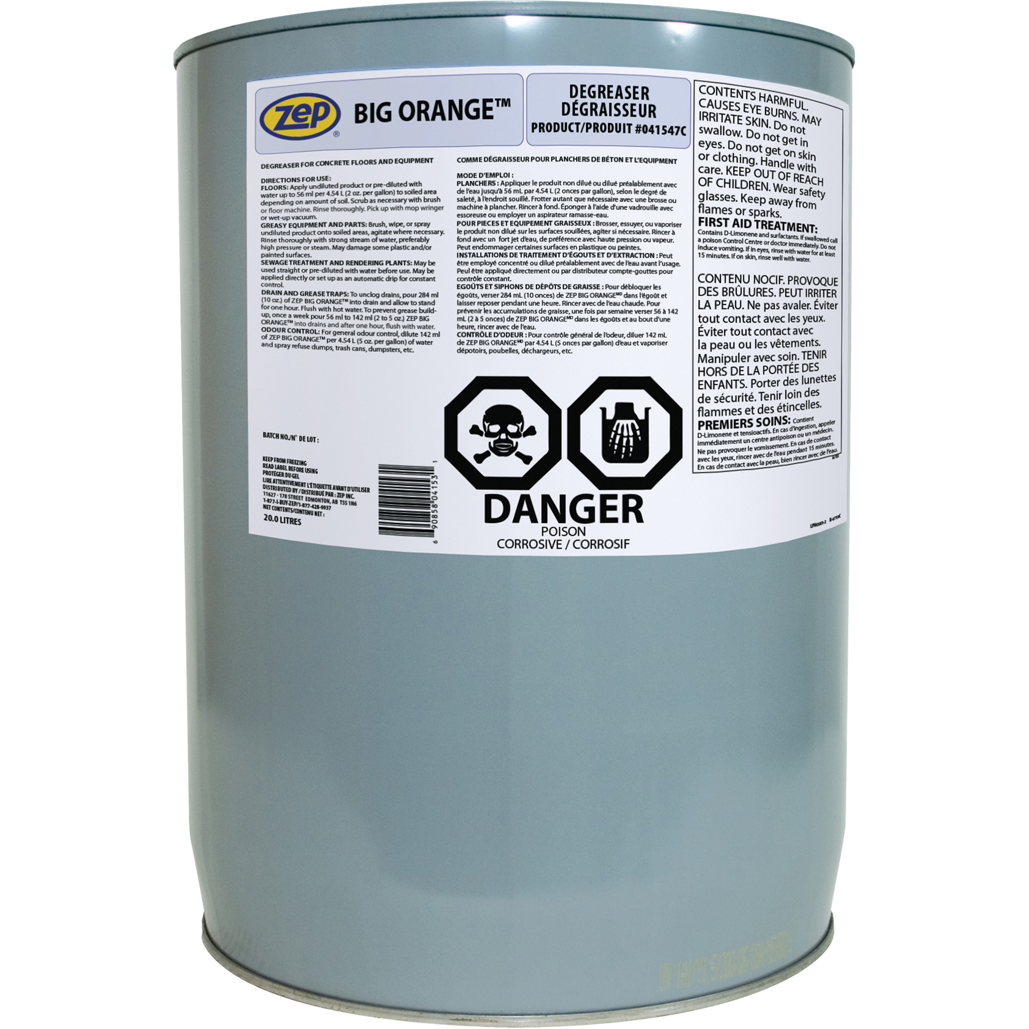 Dégraissant industriel et nettoyant pour graffitis Big Orange, 20 L