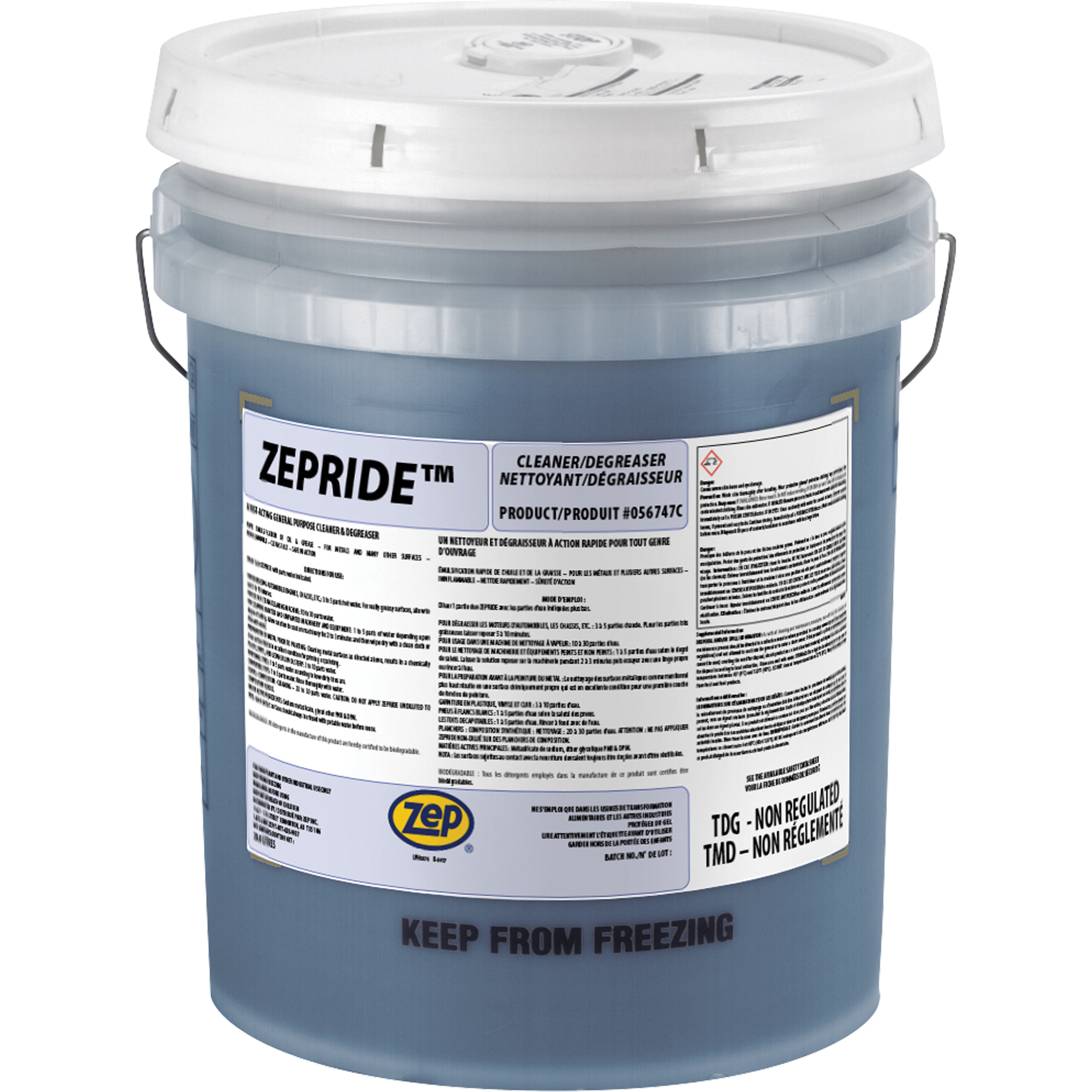 Nettoyant et dégraisseur tout usage à base de butyle Zepride, 20 L, Seau