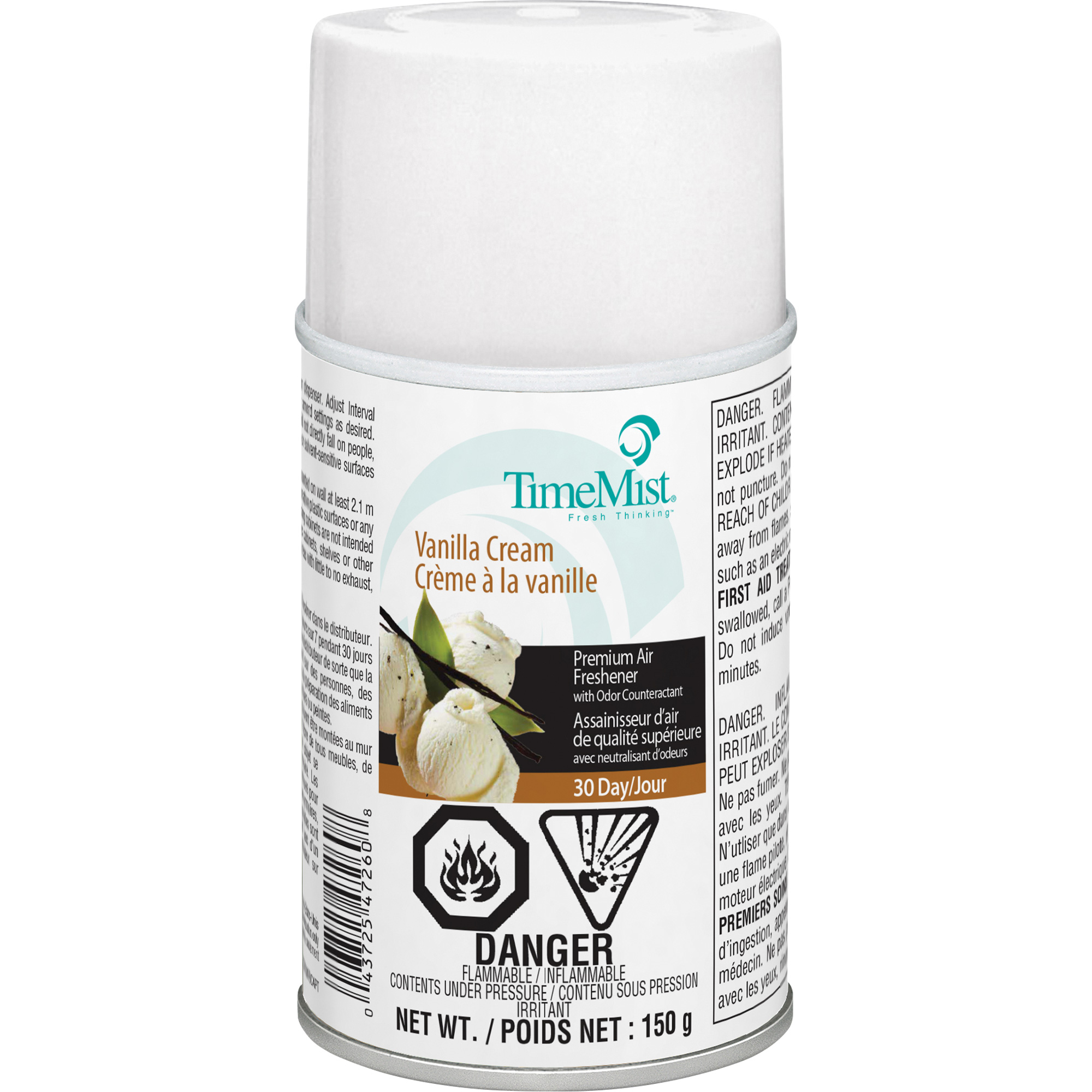 Purificateur d’air industriel TimeMistMD, Crème à la vanille, Canette aérosol/Cartouche