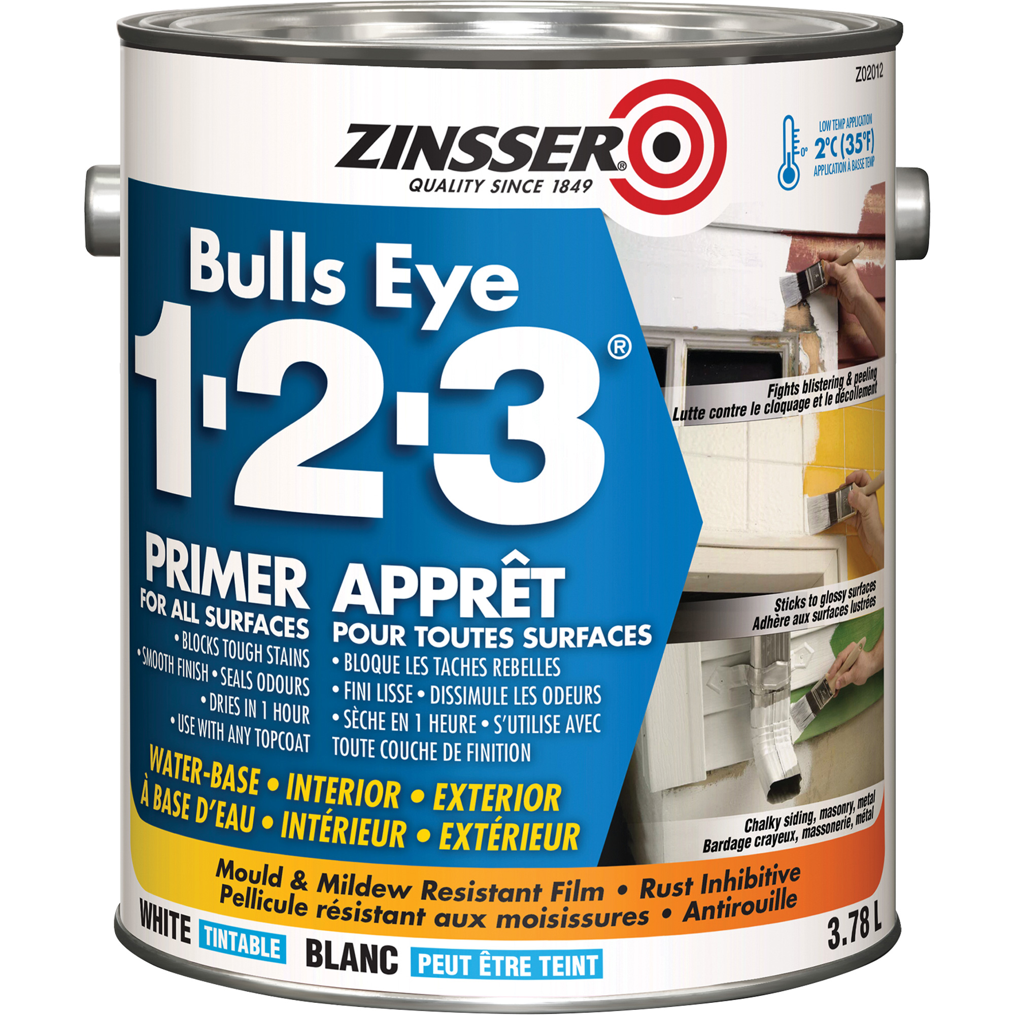 Apprêt à base d’eau Bulls Eye 1-2-3MD, 3,78 L, Gallon, Blanc