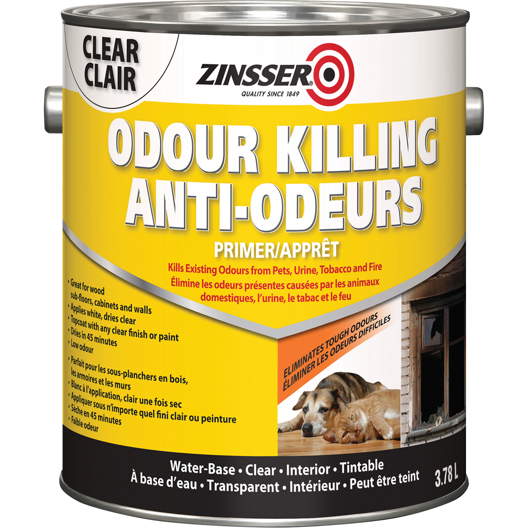 Apprêt anti-odeur, 3,78 L, Gallon, Transparent