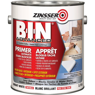 Apprêt avancé à base de gomme-laque synthétique B-I-NMD, 3,78 L, Gallon, Blanc brillant teintable