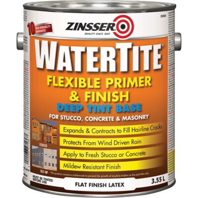 Couche primaire et de finition flexible et résistante aux intempéries WatertiteMD, 3,55 L, Gallon, Base à ton foncé