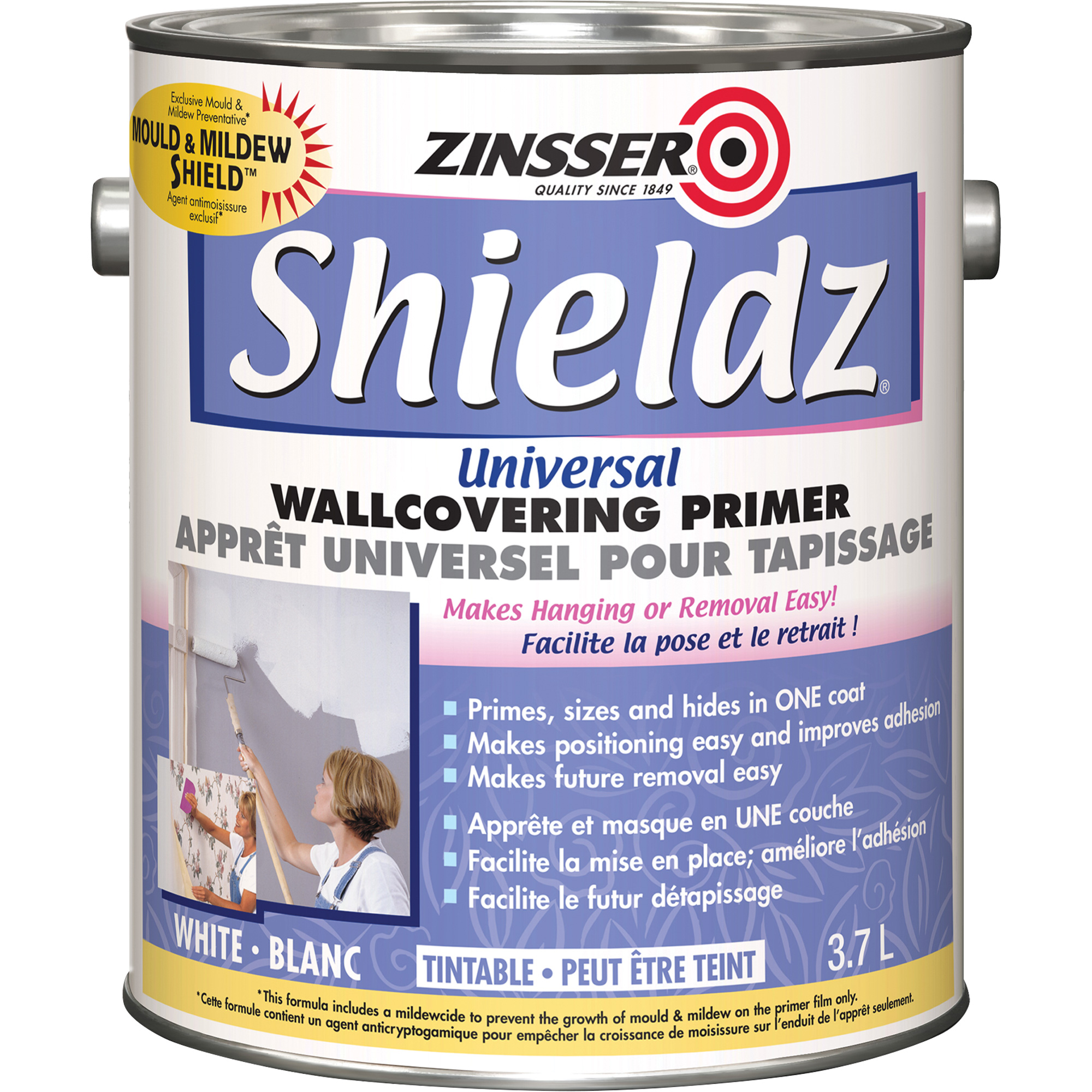 Couche primaire universelle pour murs ShieldzMD, 3,7 L, Gallon, Blanc teintable