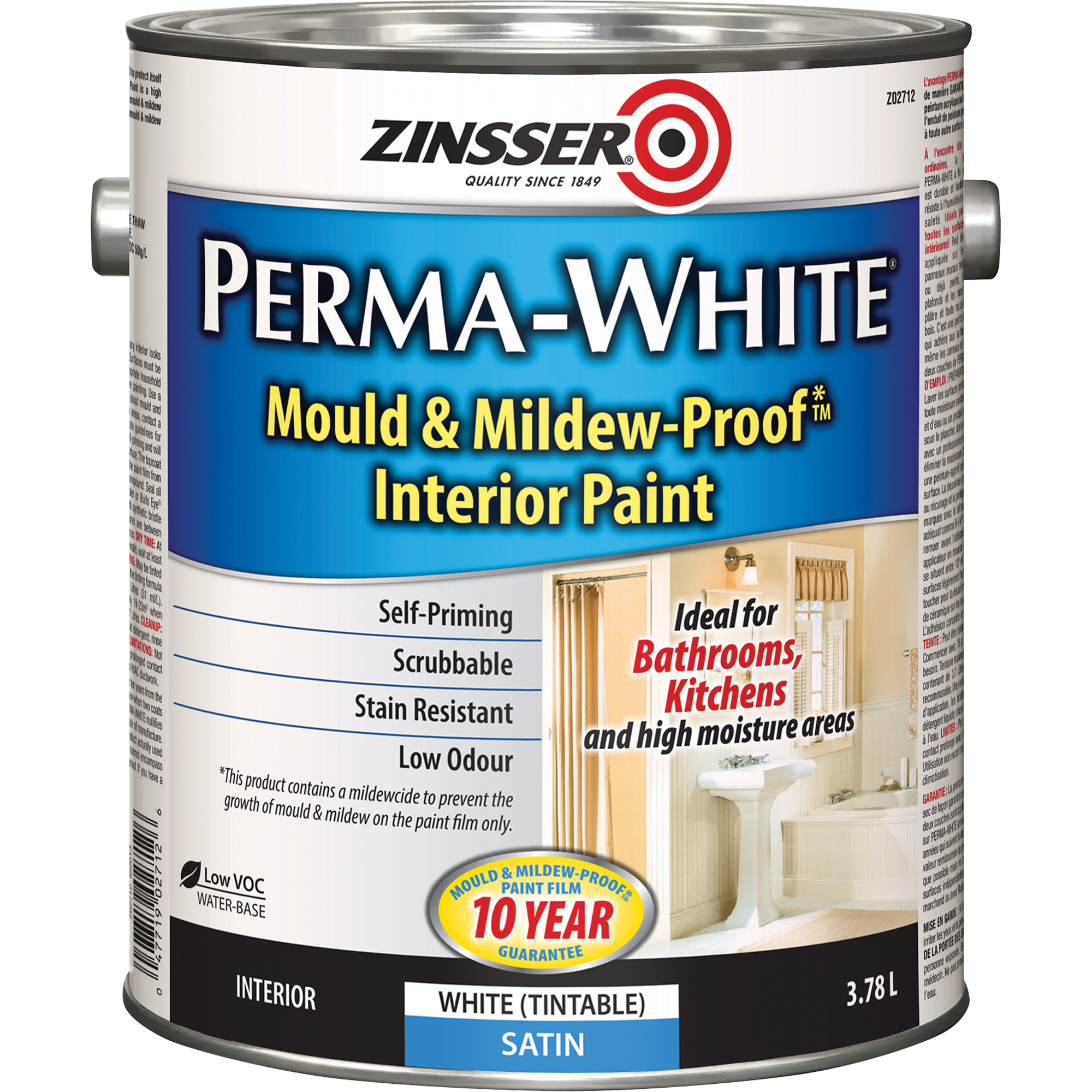 Peinture intérieure Mold & Mildew-ProofMC Perma-WhiteMD, 3,78 L, Gallon, Blanc