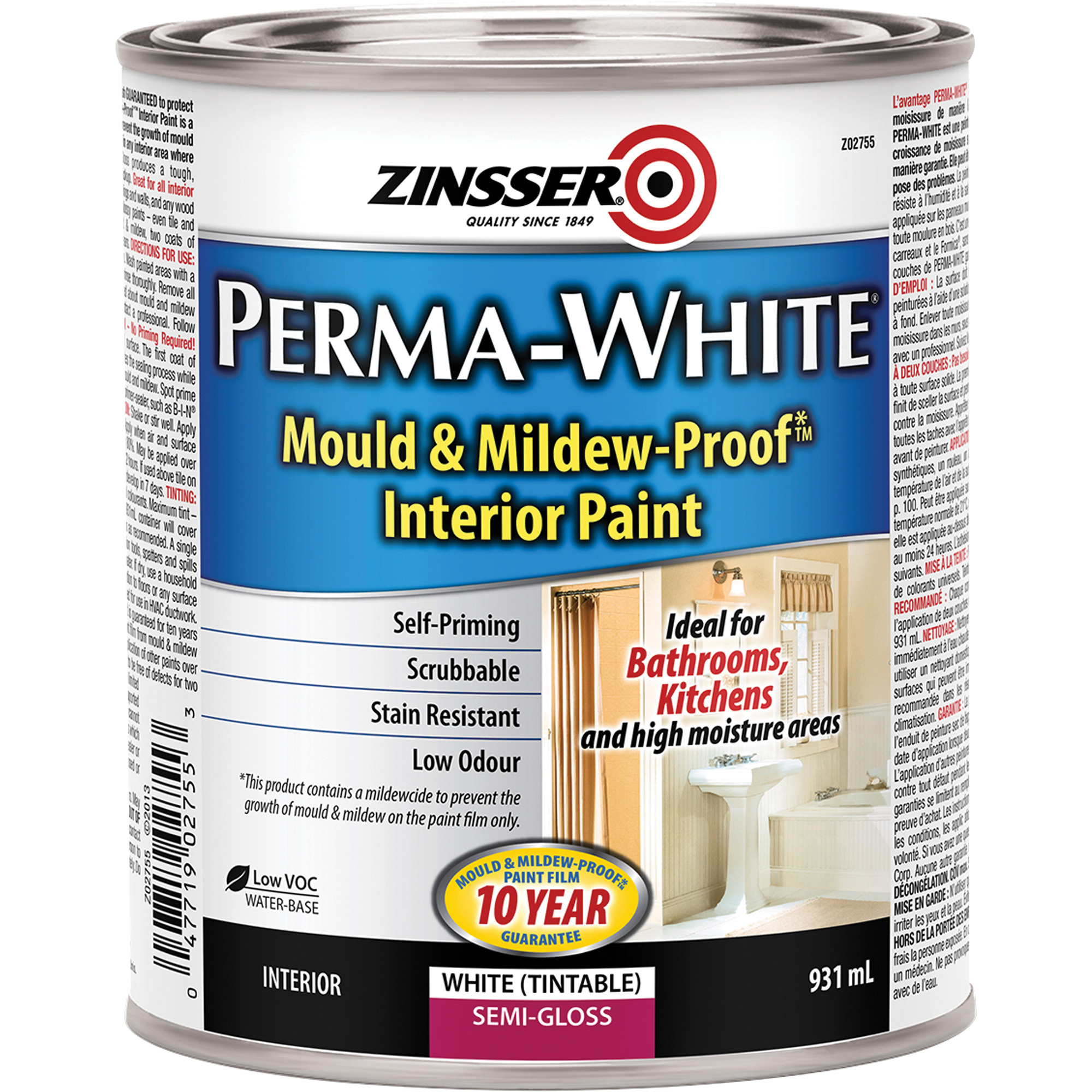 Peinture intérieure Mold & Mildew-ProofMC Perma-WhiteMD, 931 ml, Canette, Blanc