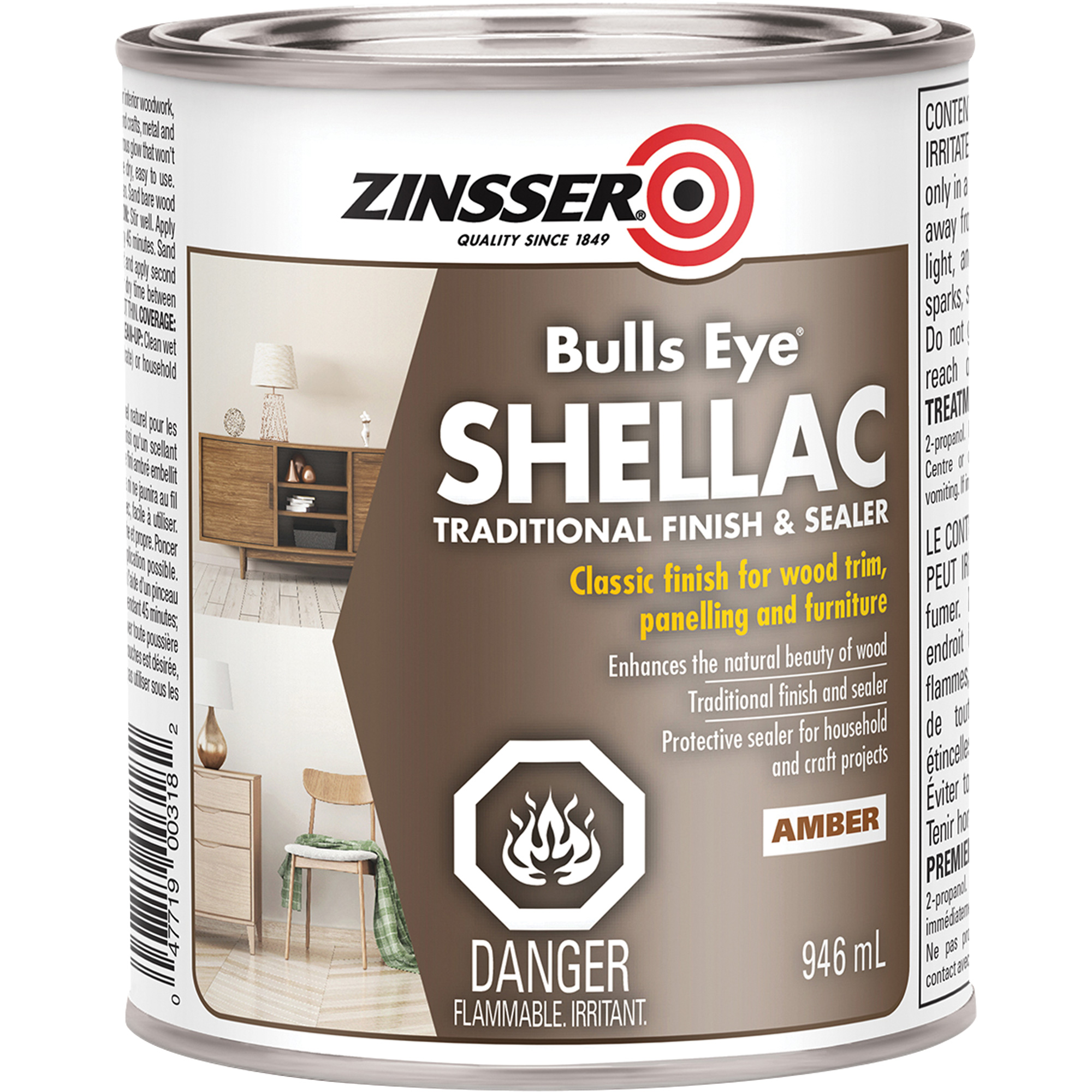 Scellant à la gomme-laque ZinsserMD Bulls EyeMD