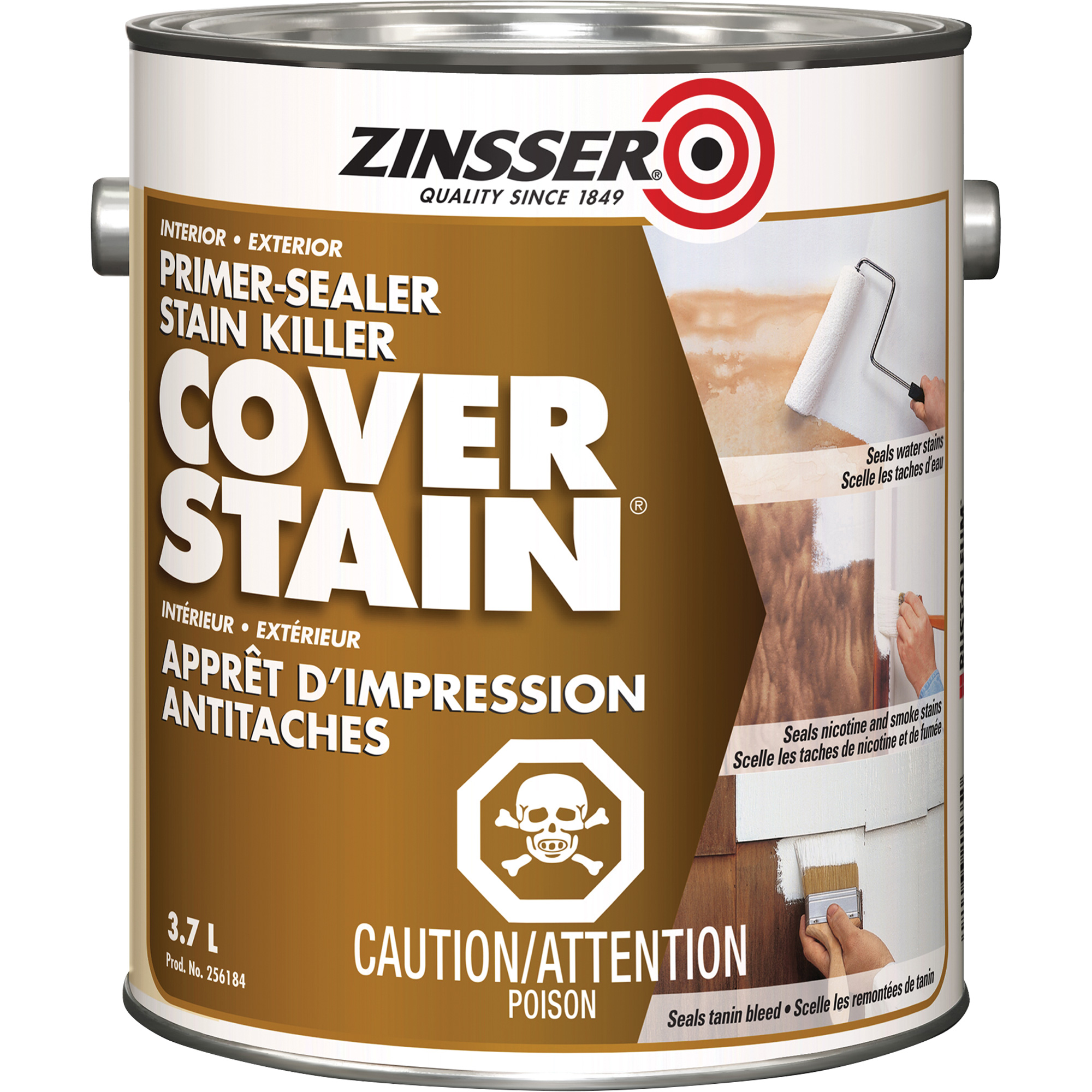 Scellant d'apprêt à base d'huile Cover StainMD, 3,7 L, Gallon, Blanc