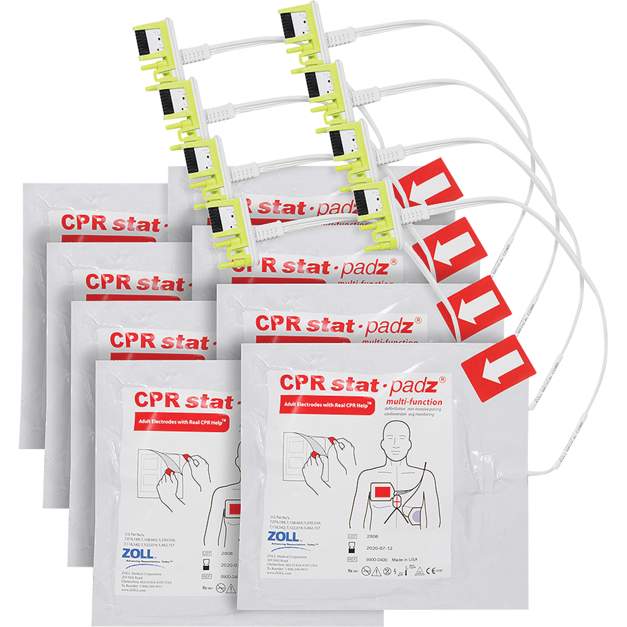 Électrodes pour appareil de RCR HVP Stat-PadzMD, Zoll AED PlusMD Pour, Classe 2