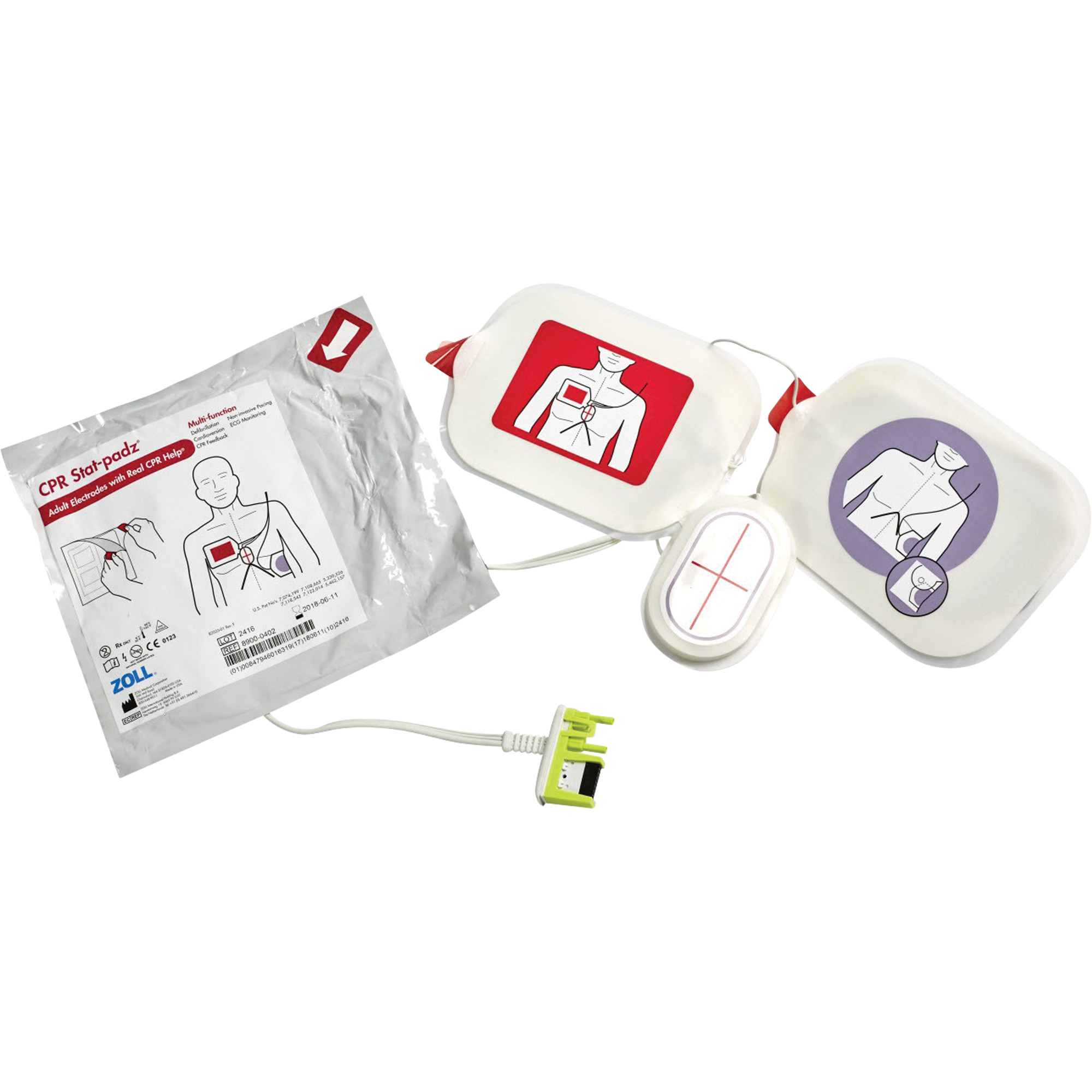 Électrodes pour appareil de RCR HVP Stat-PadzMD, Zoll AED PlusMD Pour, Classe 2