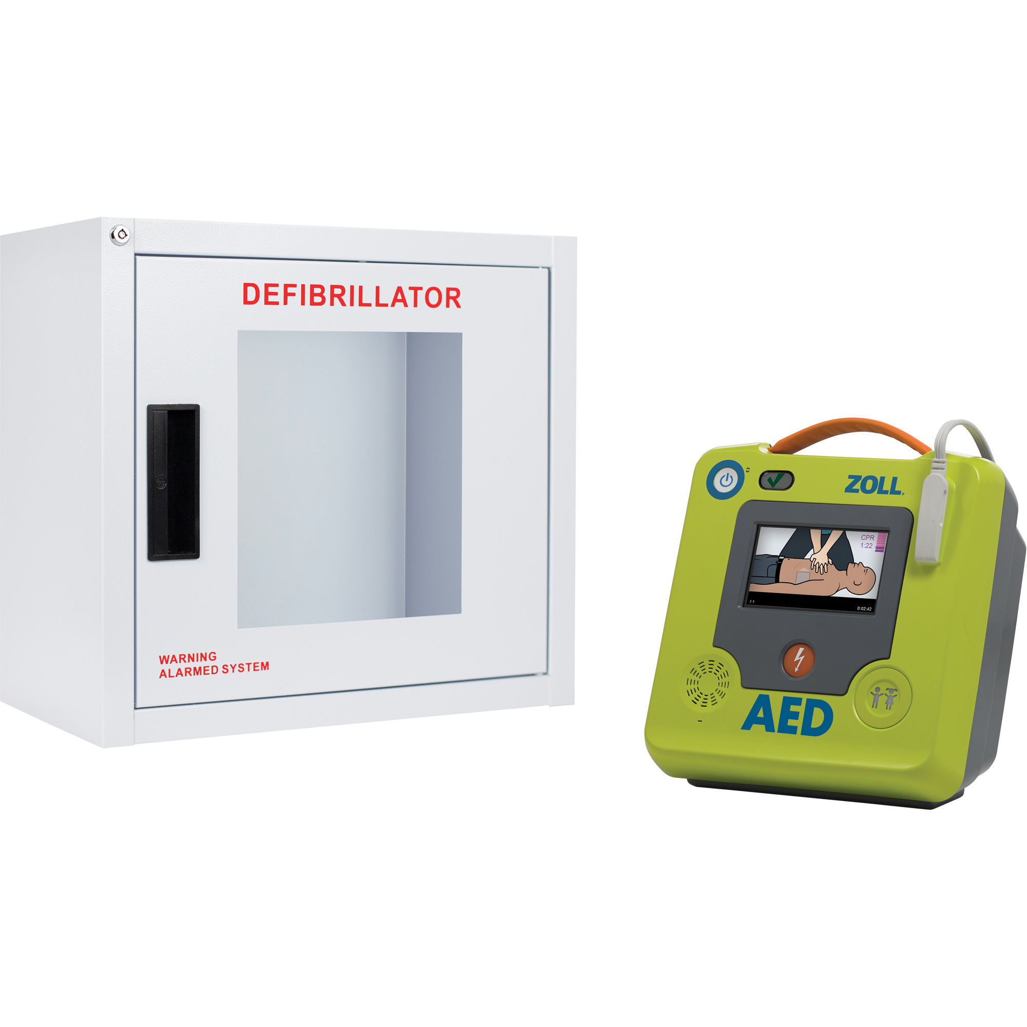 Ensemble armoire murale et défibrillateur AED 3MC, Semi-automatique, Anglais, Classe 4