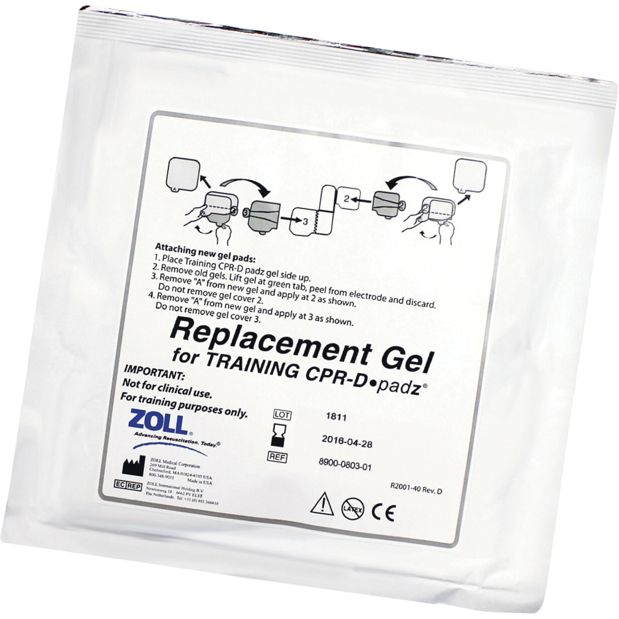 Tampons de gel adhésif de rechange CPR-D-PadzMD pour formation, Zoll AED PlusMD Pour, Non médical